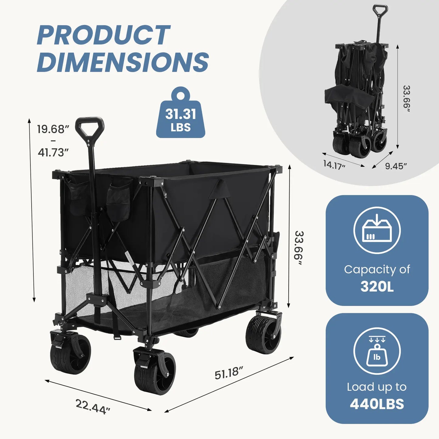 Mordo Outdoor Folding Double-Decker Wagon