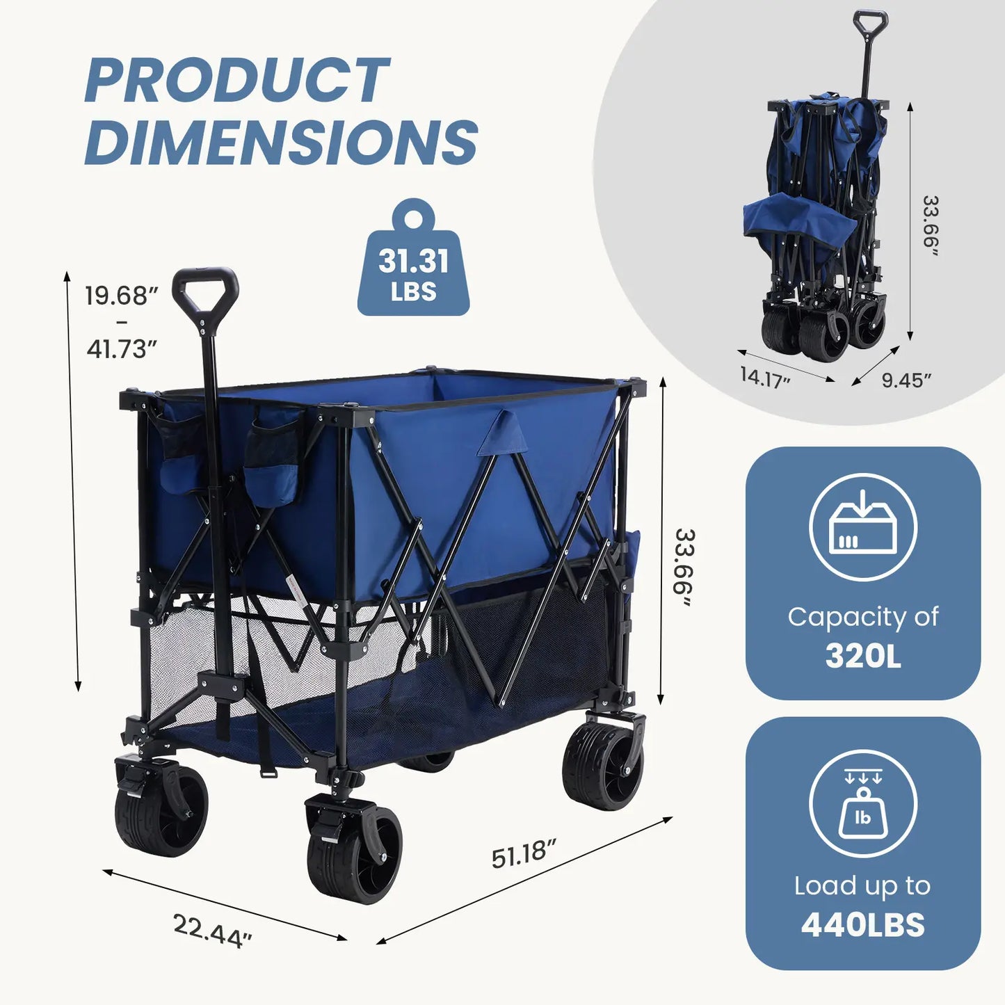 Mordo Outdoor Folding Double-Decker Wagon